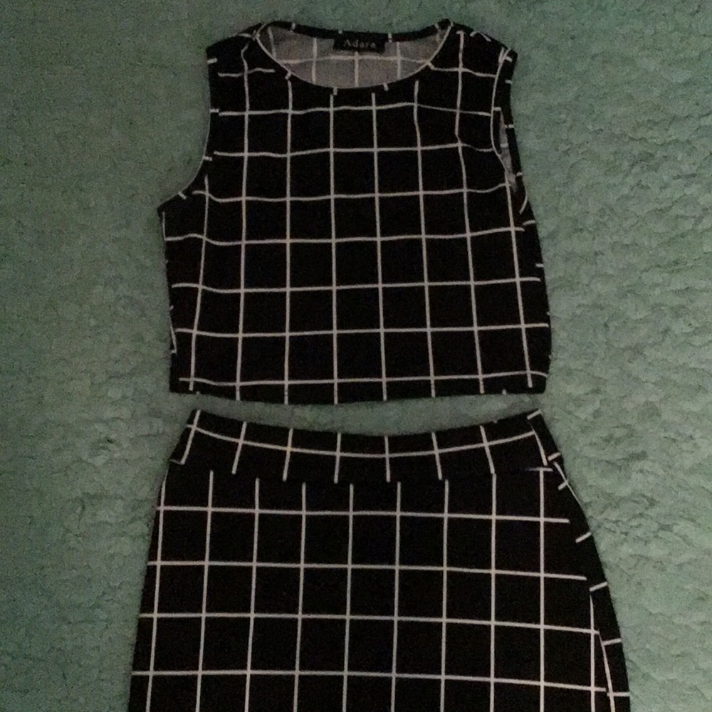 Black and white checkered two piece